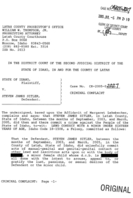 Steven Sitler Criminal Complaint page 1: “did unlawfully commit acts of manual-genital and genital-genital contact or other lewd and lascivious acts upon or with the body of. . .”