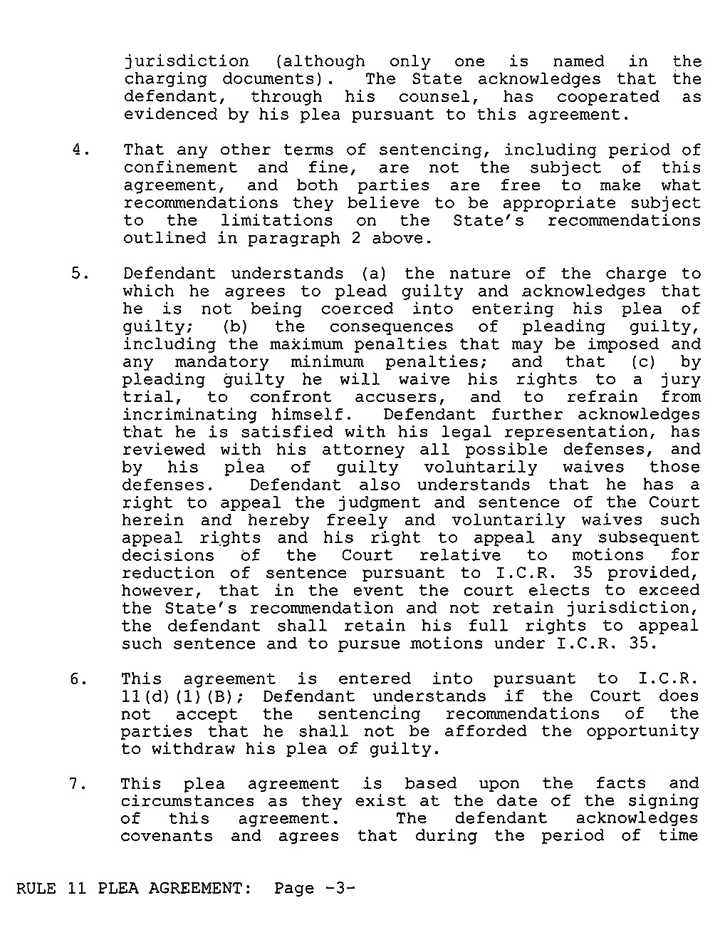 Steven Sitler: Rule 11 Plea Agreement, page 3