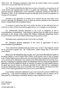 Steven Sitler: Court Minutes, Sentencing, page 2