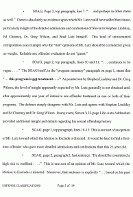 Defense Clarifications page 5: “He should be considered a high risk to reoffend. . .”