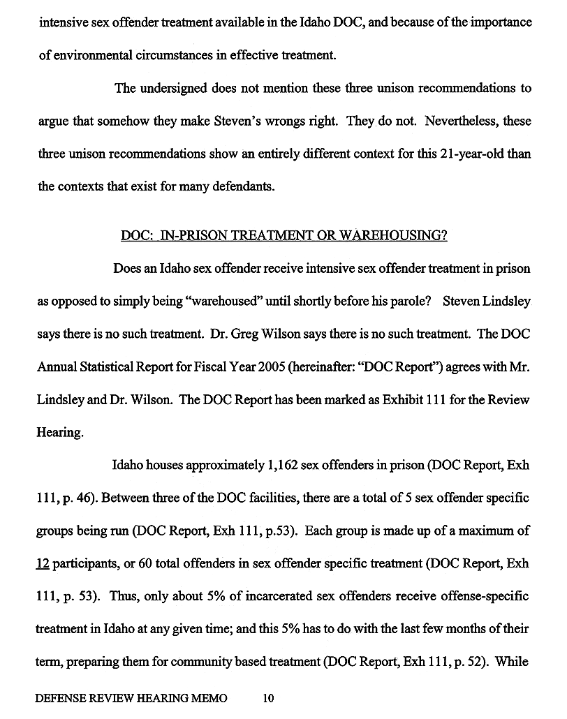Defense Review Hearing Memo page 10