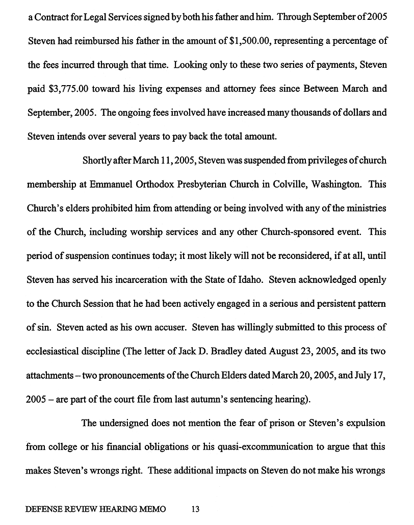 Defense Review Hearing Memo page 13