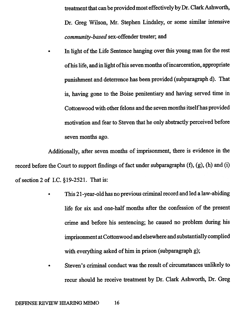 Defense Review Hearing Memo page 16