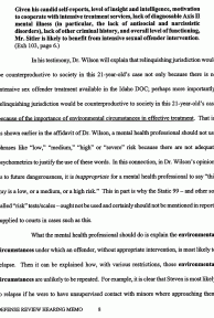 Defense Review Hearing Memo page 8: “. . . it is clear that Steven is most likely to relapse if he were to have unsupervised contact with minors. . .”