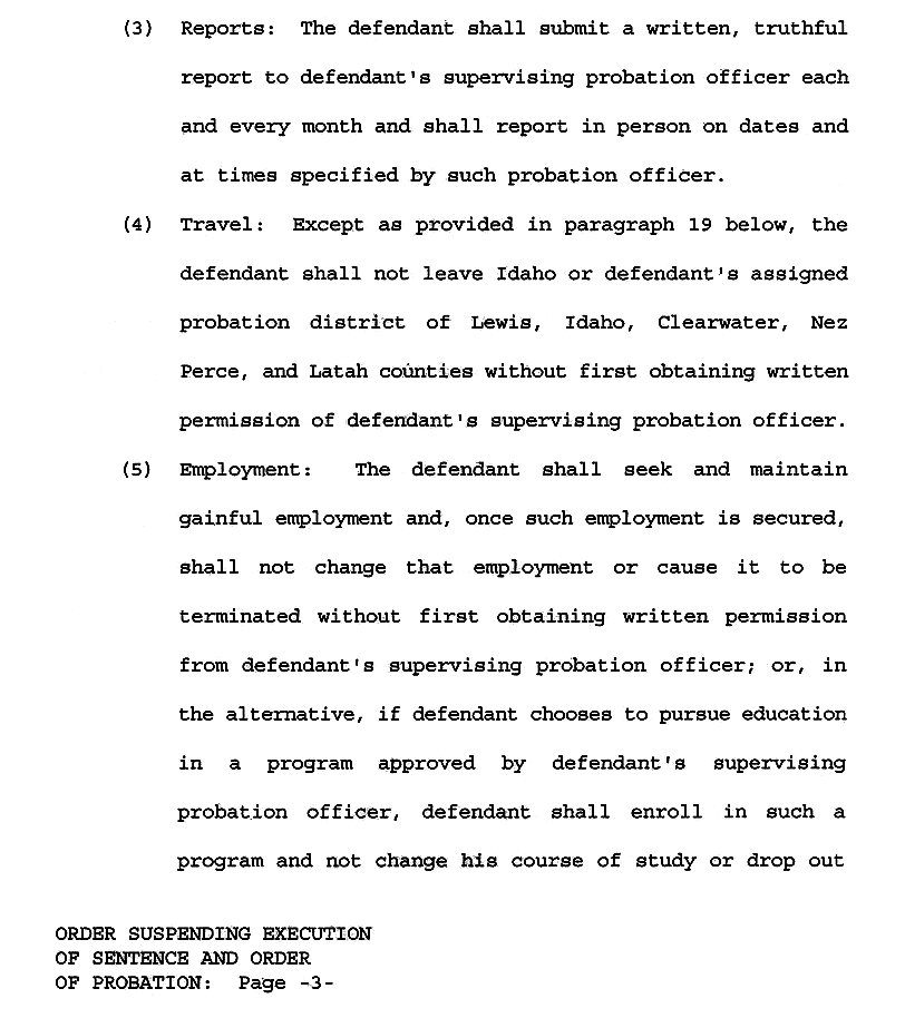 Order Suspending Execution of Sentence page 3