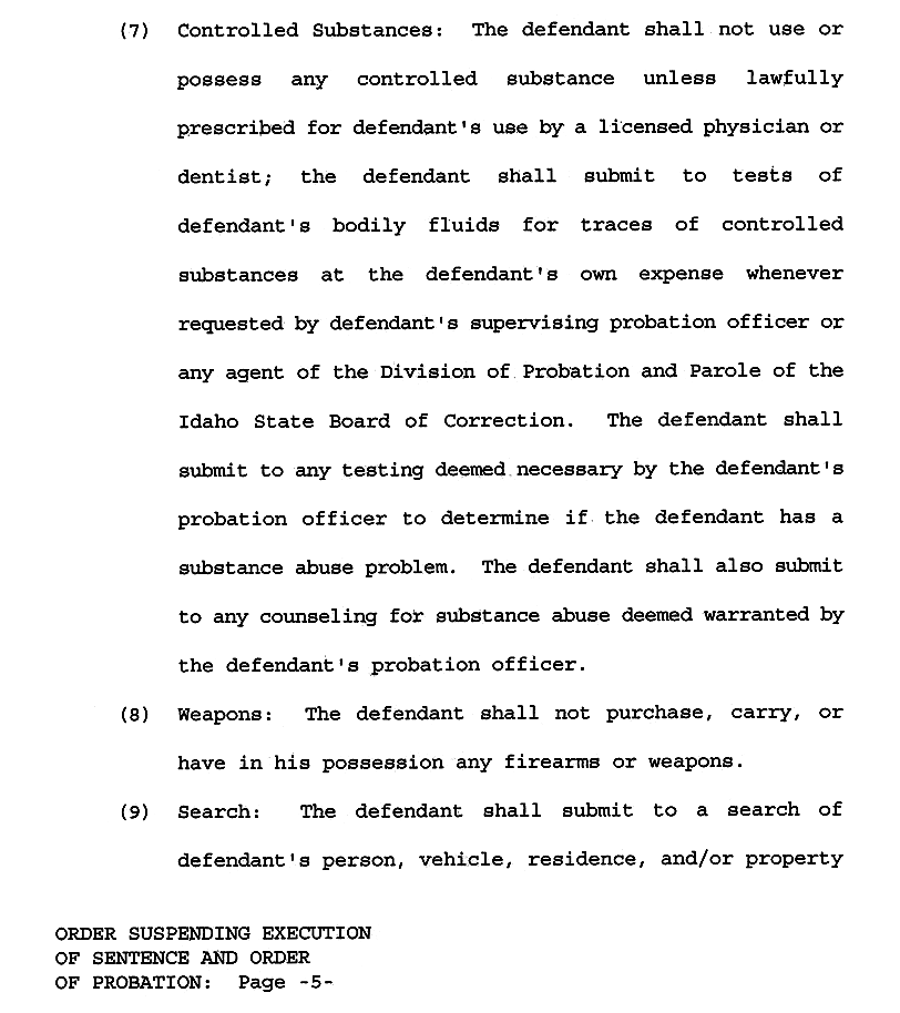 Order Suspending Execution of Sentence page 5