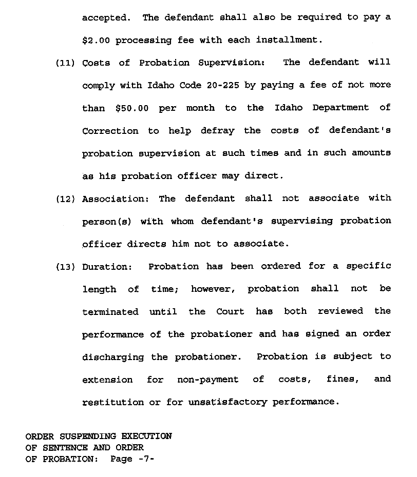 Order Suspending Execution of Sentence page 7