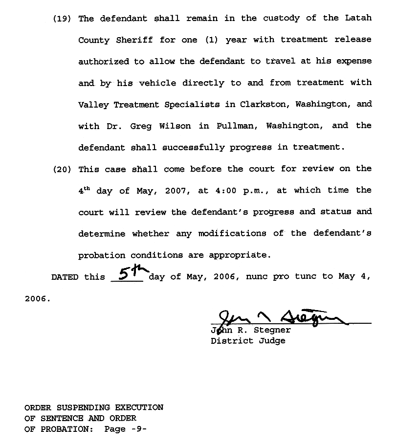 Order Suspending Execution of Sentence page 9
