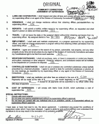 Community Corrections Agreement of Supervision