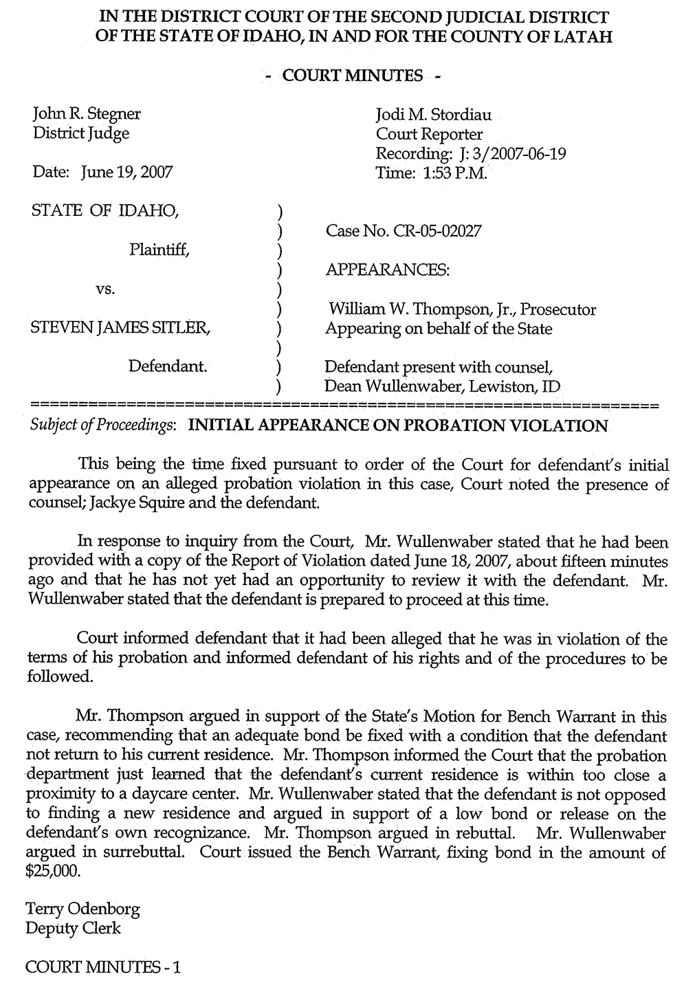 Court Minutes page 1