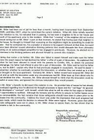 Report of Probation Violation page 2