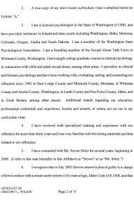 Affidavit of Gregory L. Wilson page 2