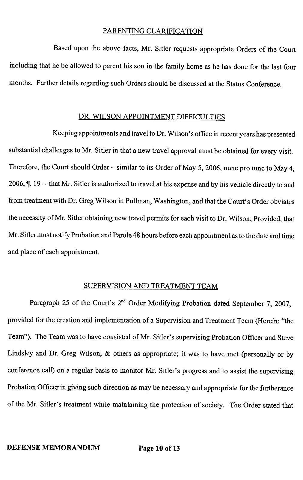 Steven Sitler Defense Memorandum, page 10