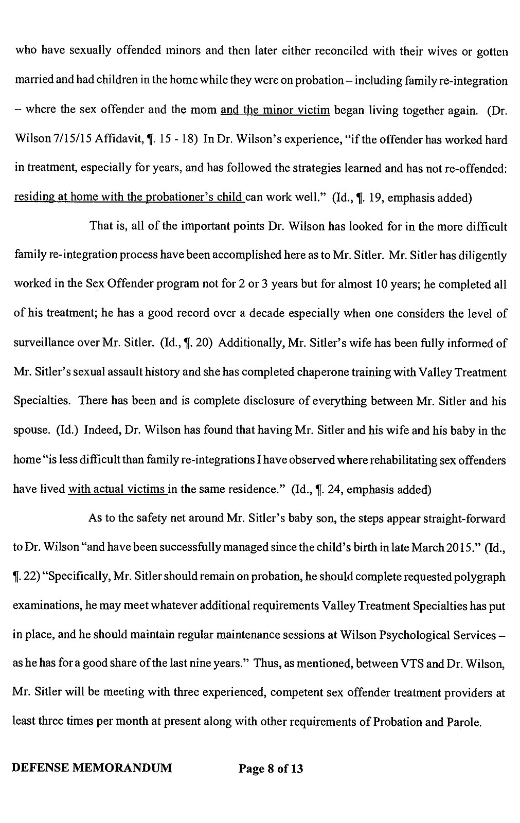 Steven Sitler Defense Memorandum, page 8