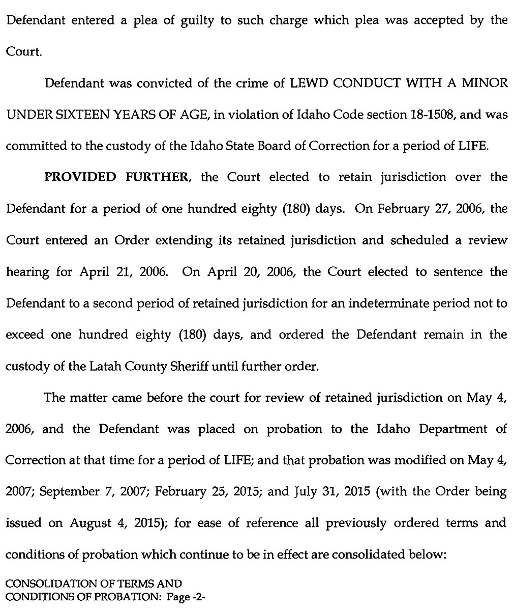 Consolidation of Terms and Conditions of Probation page 2
