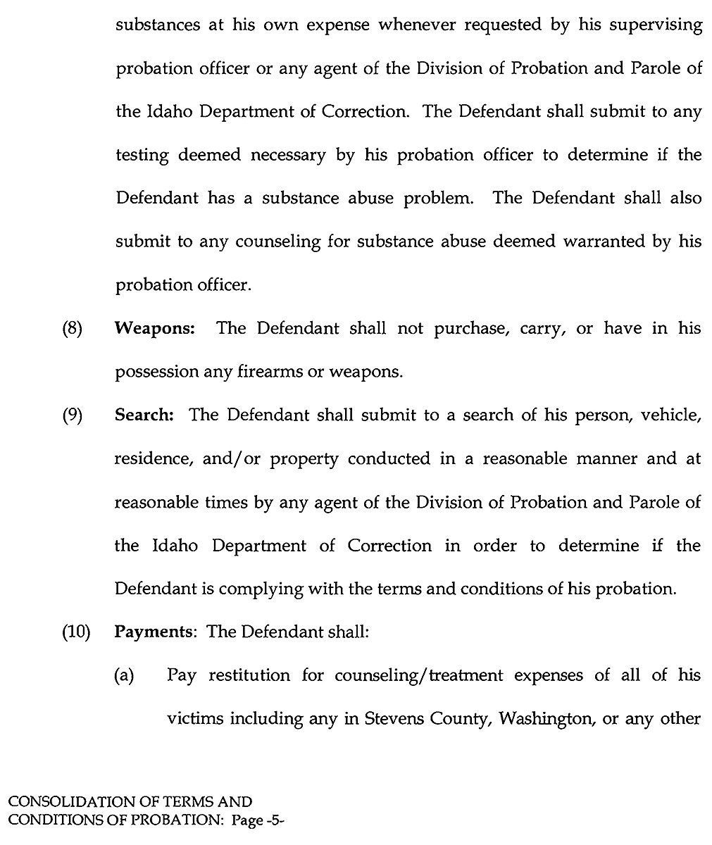 Consolidation of Terms and Conditions of Probation page 5