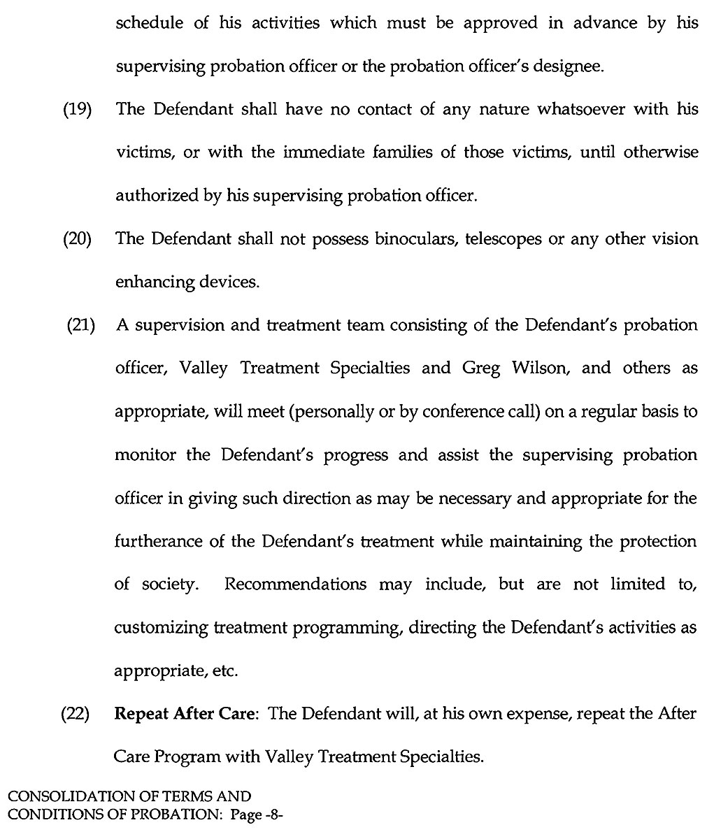 Consolidation of Terms and Conditions of Probation page 8