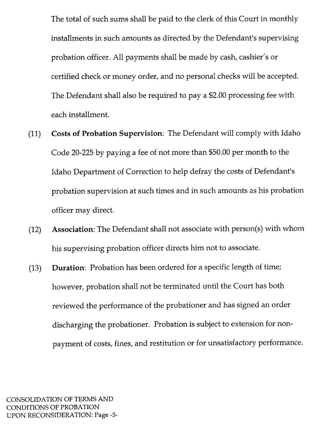 Consolidation of Terms & Conditions of Probation upon Reconsideration page 5